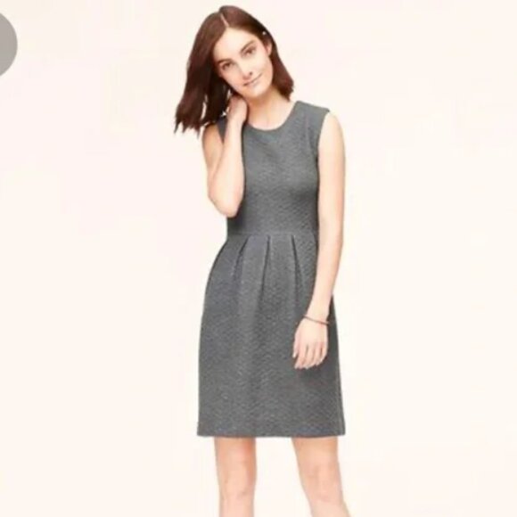 Loft Gray Quilted Dress, Size S - Picture 1 of 4